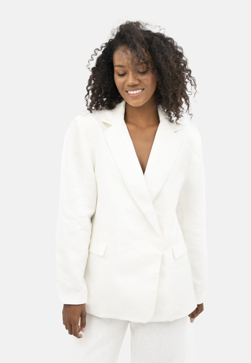 Havana  - Oversized Blazer - Porcelain | Size: XS Refurbished - N/A refurbished available on Cerqular