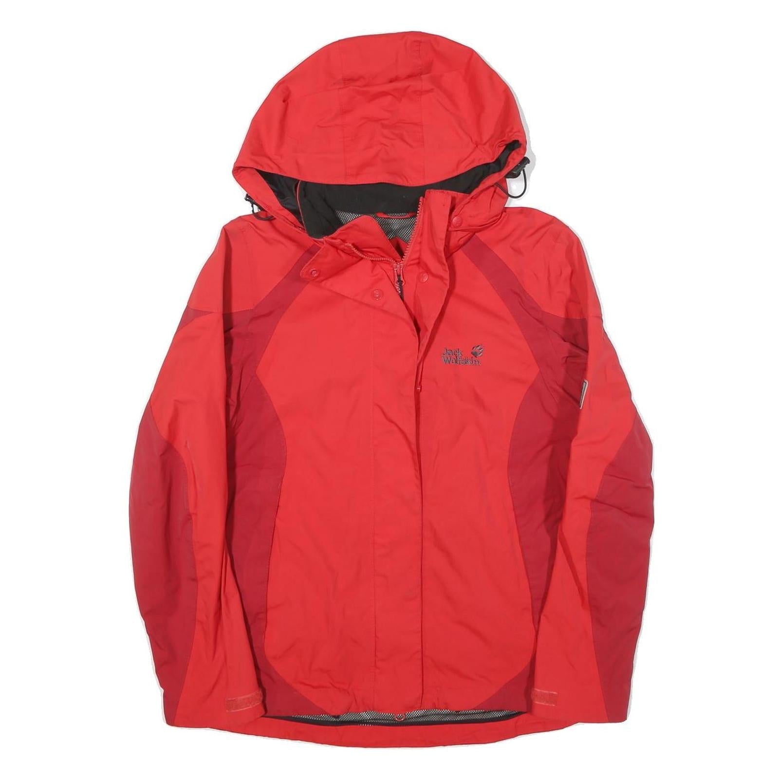 JACK WOLFSKIN Womens Red & Burgundy Outdoor Jacket M Polyester Blend Zip Hooded Refurbished - N/A refurbished available on Cerqular