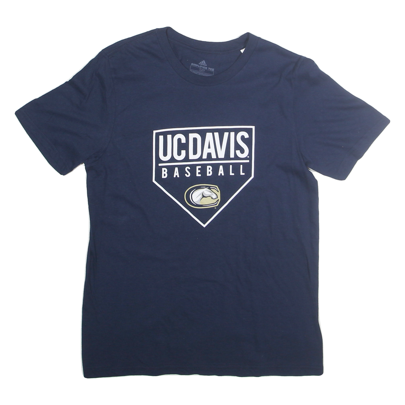 ADIDAS Mens Navy Blue UC Davis Baseball Graphic T-Shirt M Short Sleeve Crew Neck Refurbished - N/A refurbished available on Cerqular