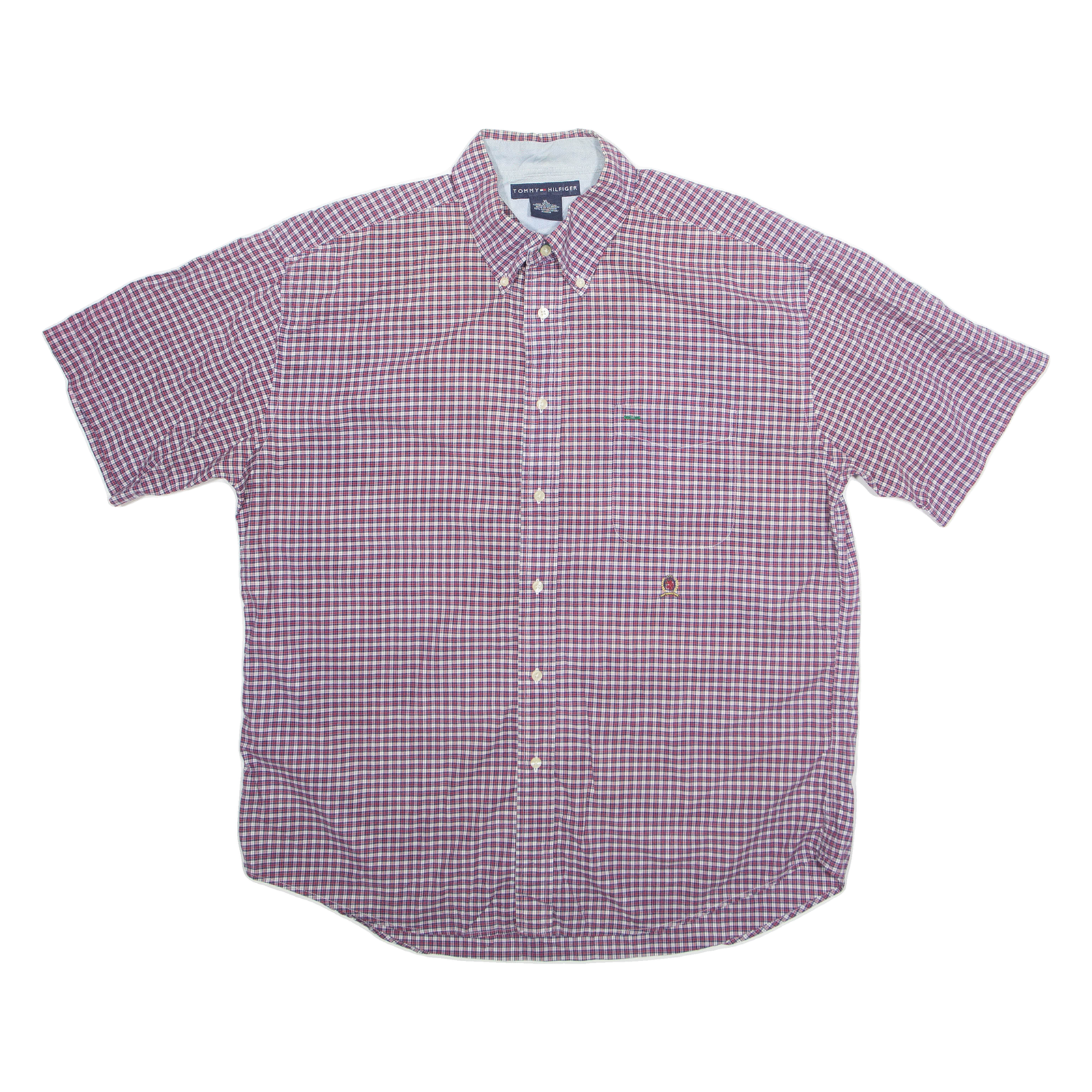 TOMMY HILFIGER Mens Shirt Red Check Short Sleeve XL Refurbished - N/A refurbished available on Cerqular