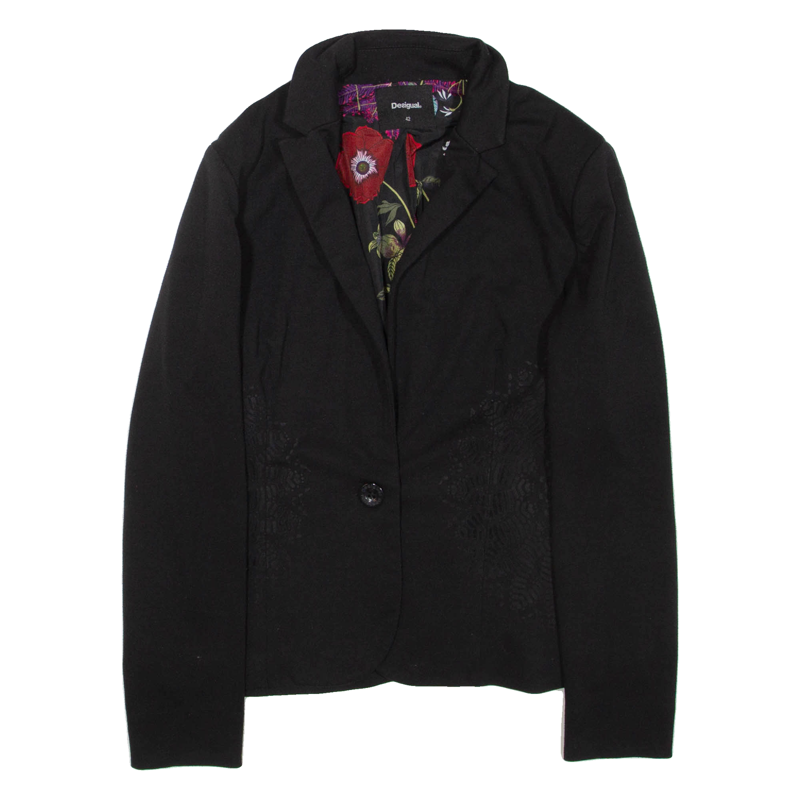 DESIGUAL Womens Blazer Jacket Black M Refurbished - N/A refurbished available on Cerqular