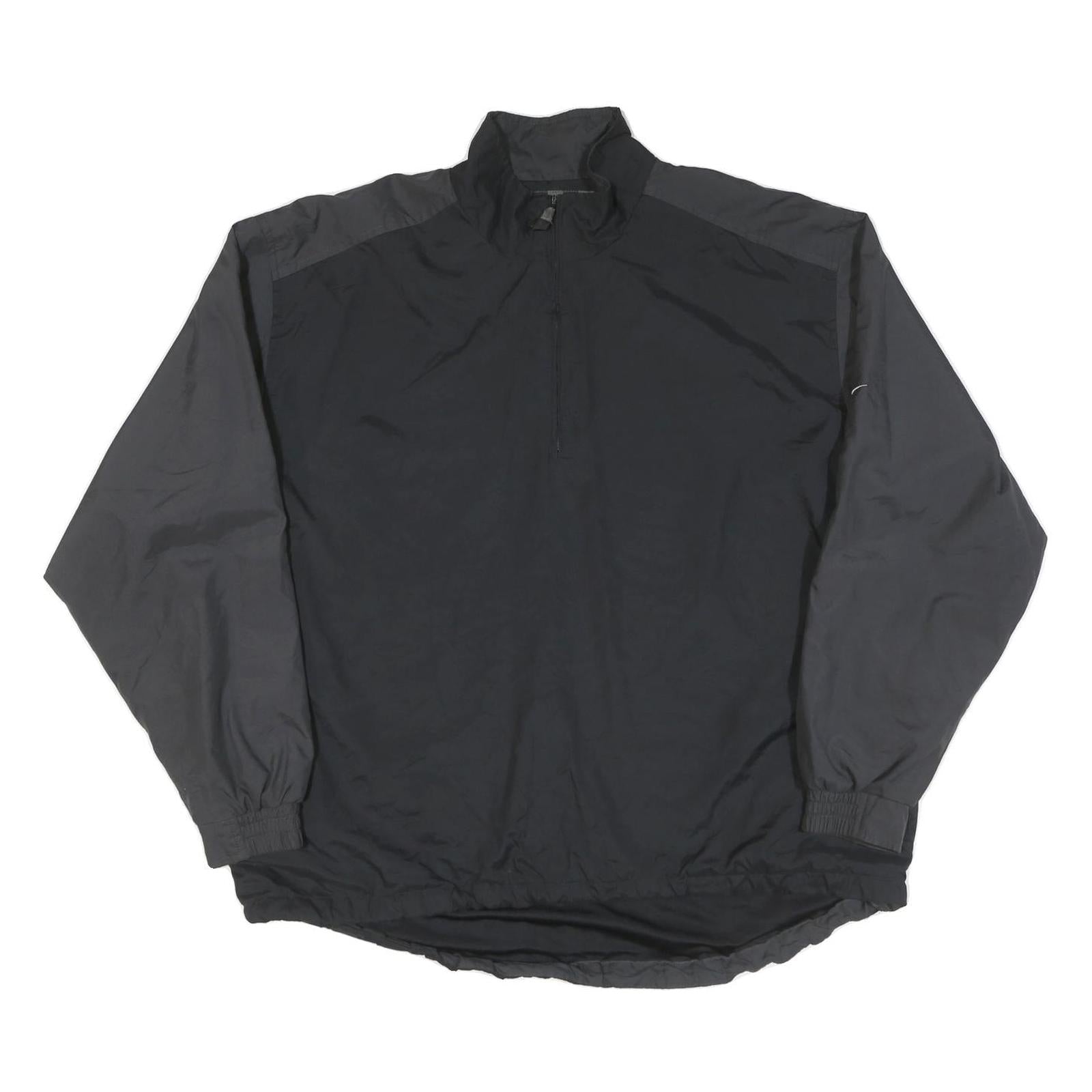 NIKE Mens Black & Grey Athletic Zip Jacket L Polyester Blend Comfortable Casual Refurbished - N/A refurbished available on Cerqular
