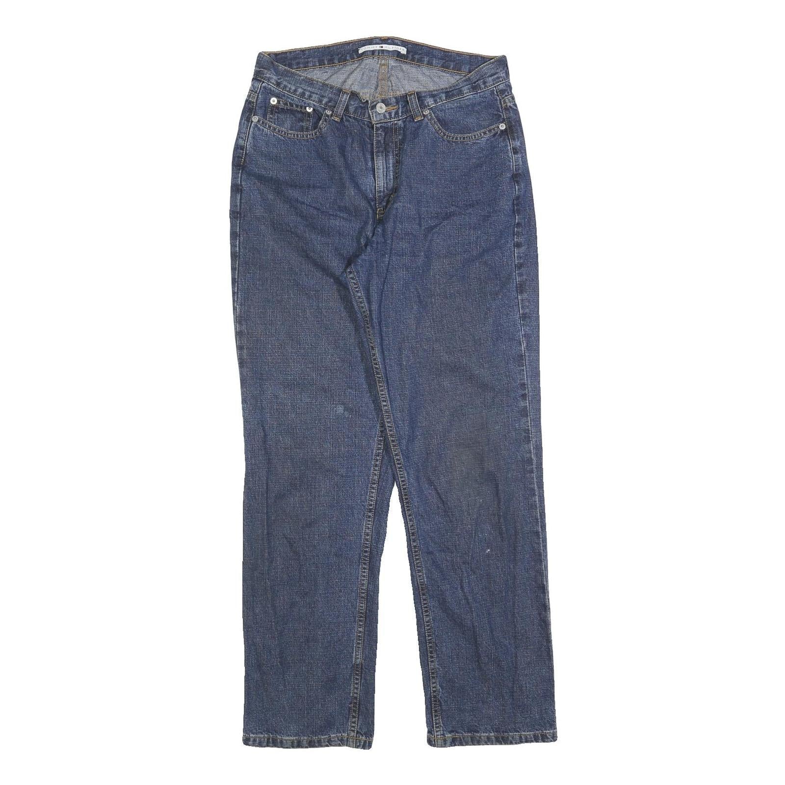 TOMMY HILFIGER Womens Jeans Blue Regular Straight Denim Medium W30 L30 Classic Refurbished - N/A refurbished available on Cerqular