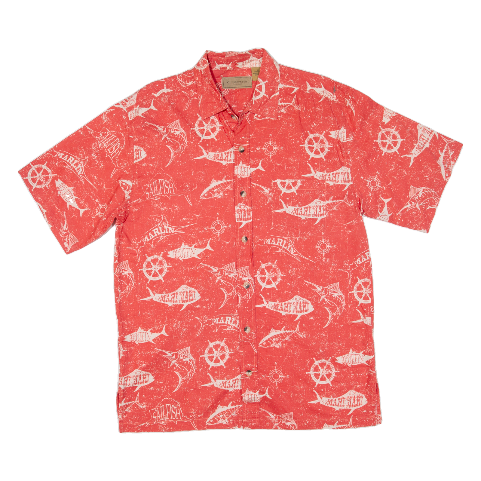 CLEAR WATER Fish Mens Hawaiian Shirt Pink XL Refurbished - N/A refurbished available on Cerqular