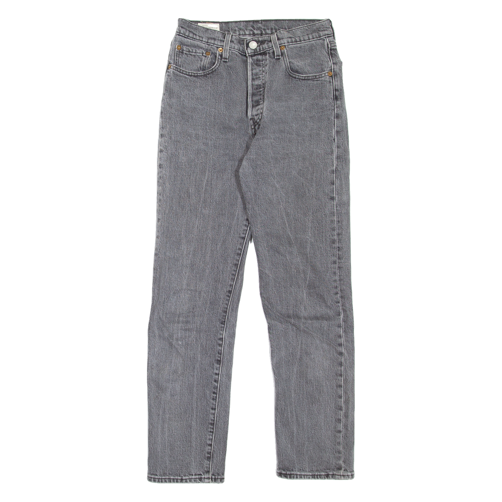 LEVI'S 501 Jeans Premium Womens Grey Regular Straight W25 L28 Refurbished - N/A refurbished available on Cerqular