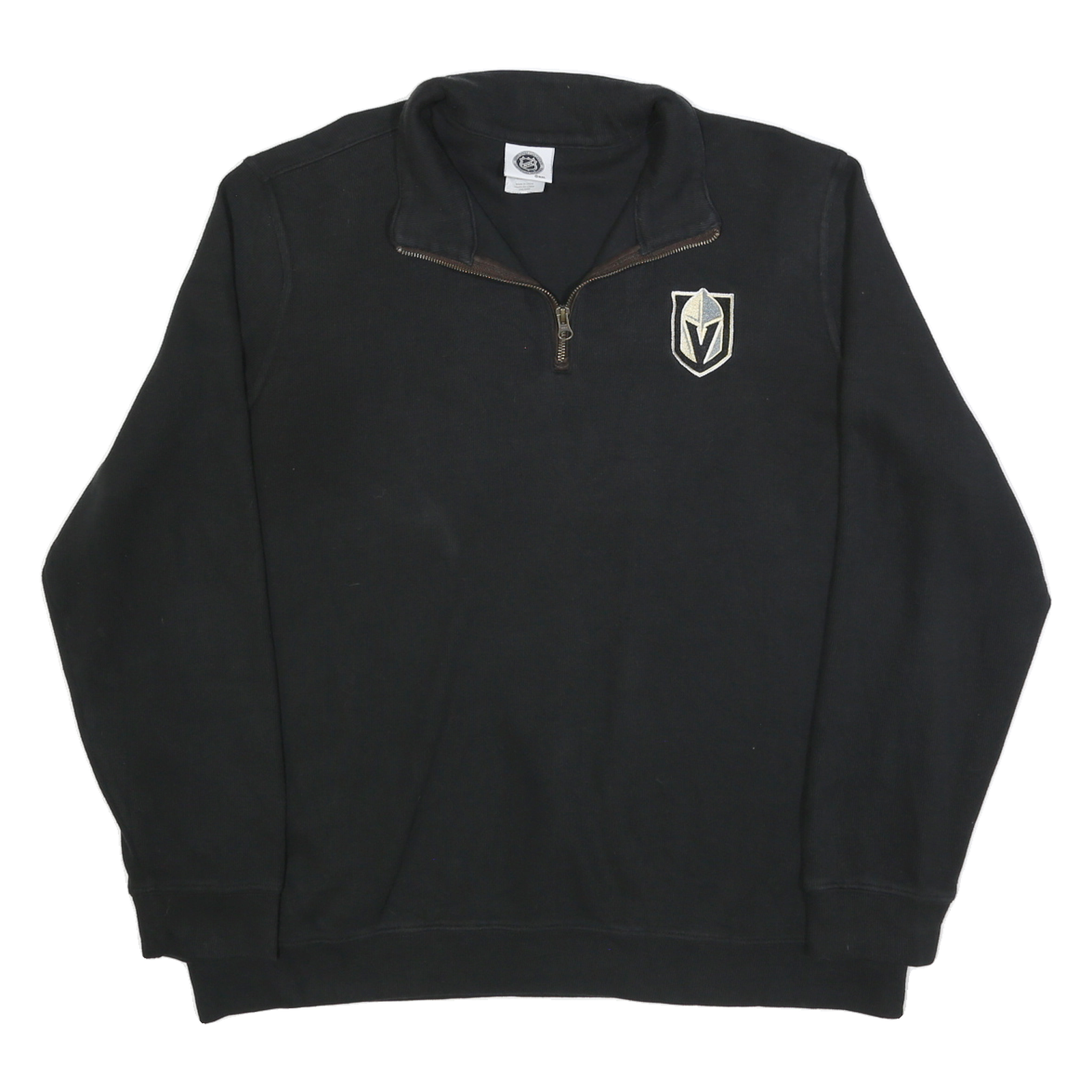 NHL Mens Black Pullover Plain Quarter Zip Basic Knit 2XL Cotton Blend Jumper Refurbished - N/A refurbished available on Cerqular