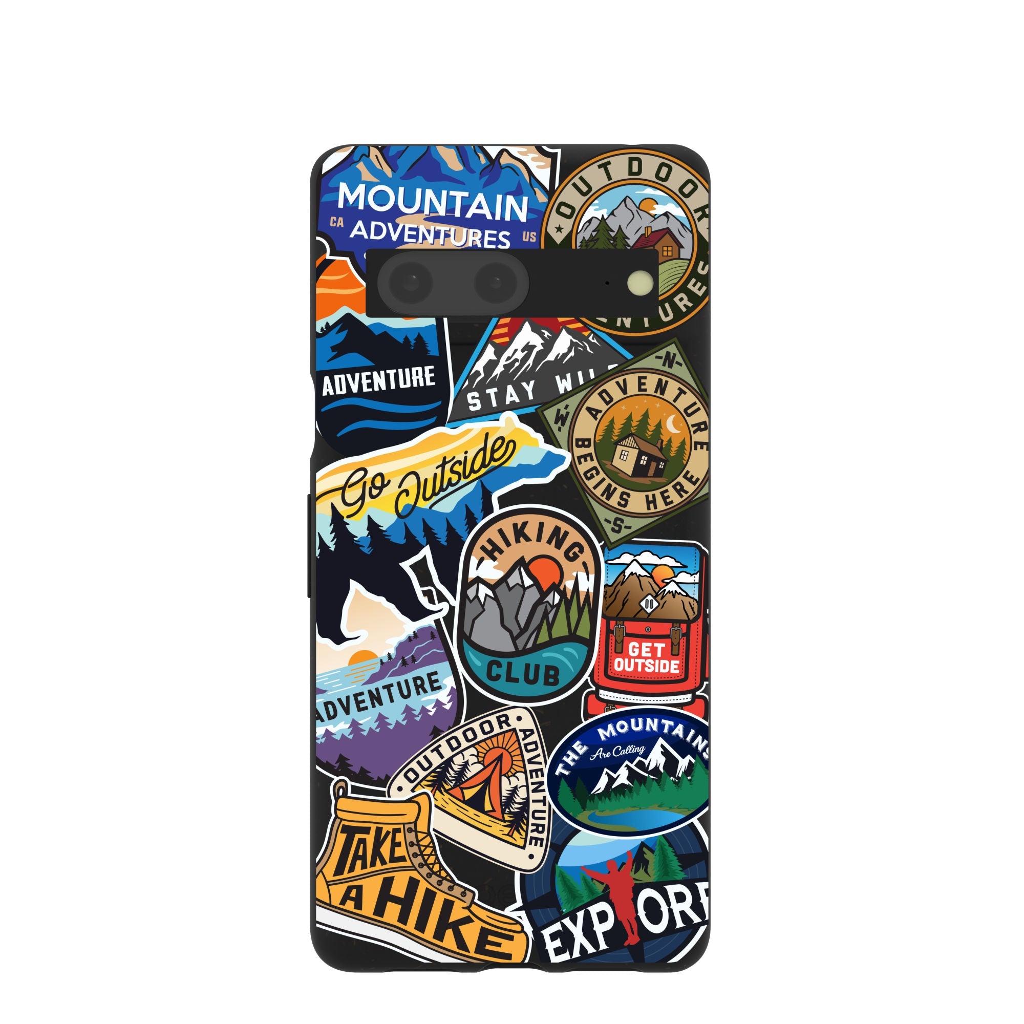 Black Trail Stickers Google Pixel 7 Case Refurbished - Pela Case refurbished available on Cerqular