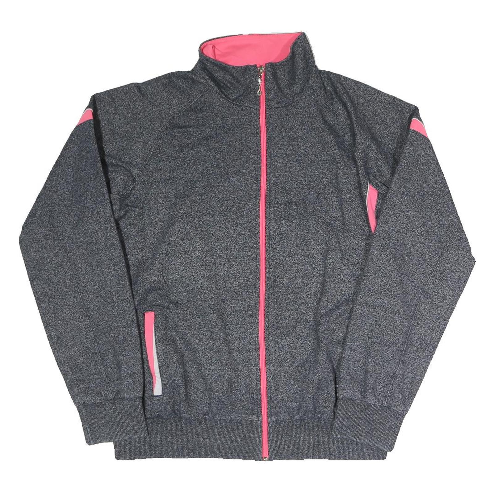 LINKE Womens Grey & Pink Zip Jacket L Polyester Blend Athletic Comfort Refurbished - N/A refurbished available on Cerqular