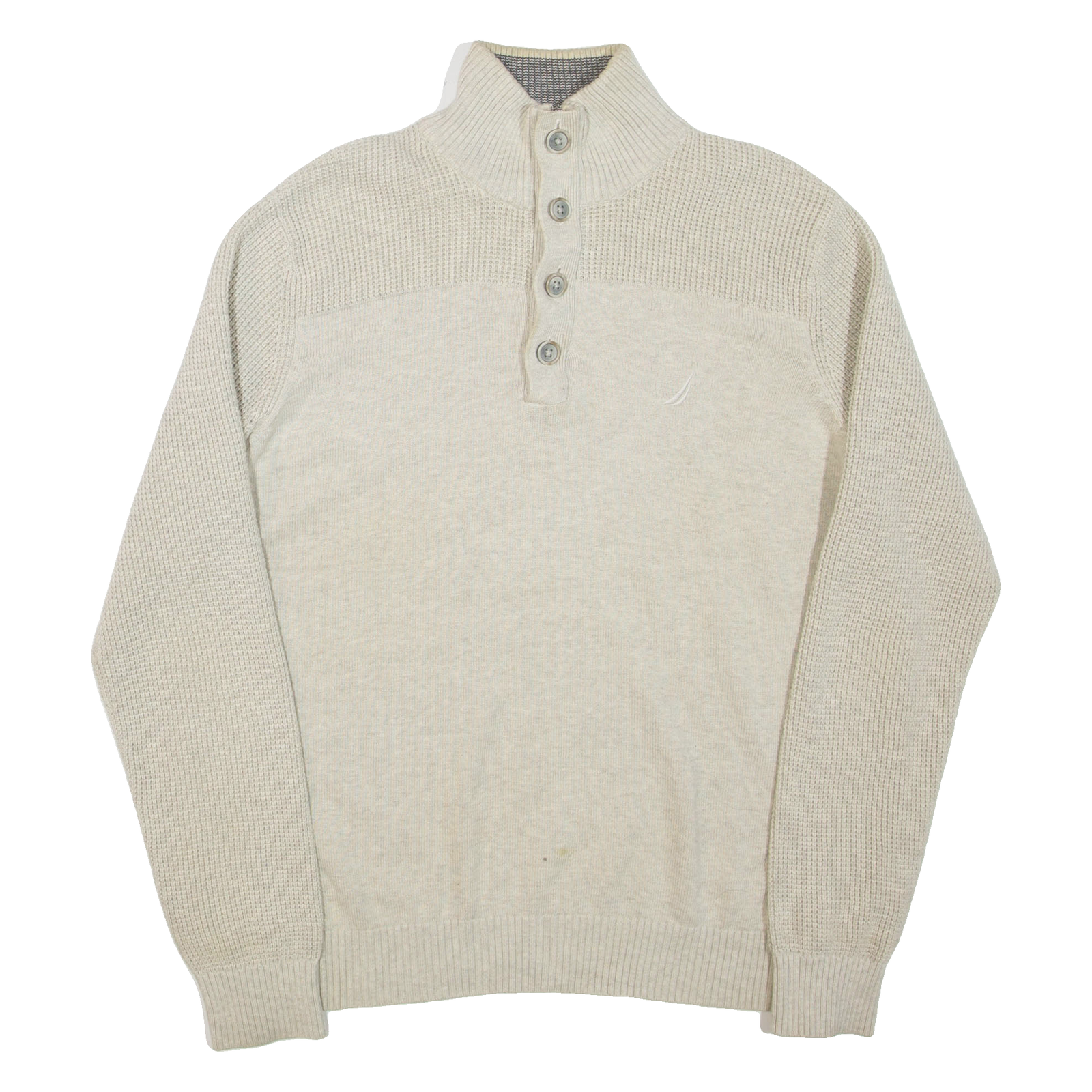 NAUTICA Mens Jumper Grey 1/4 Zip Tight Knit M Refurbished - N/A refurbished available on Cerqular