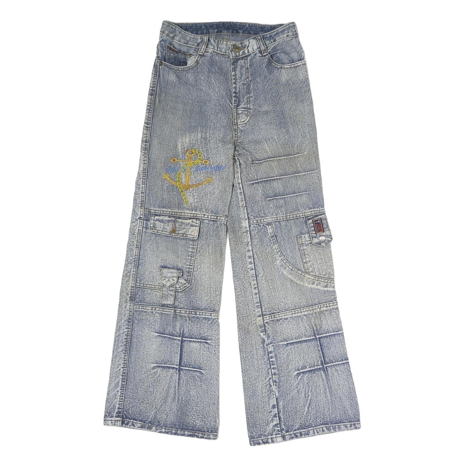 GUANGYI Mens Jeans Blue Regular Straight Denim Light W26 L27 Casual Workwear Refurbished - N/A refurbished available on Cerqular