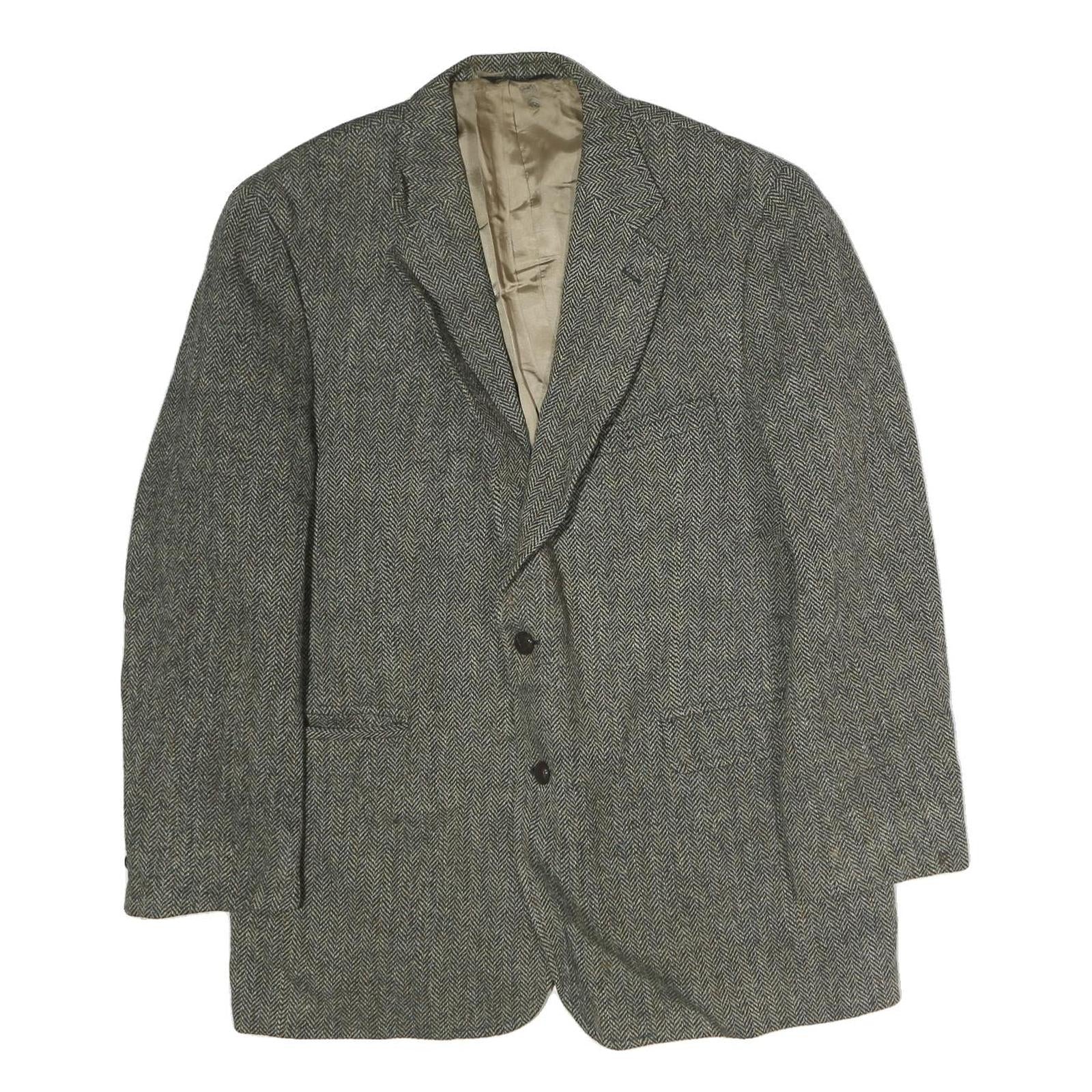 JOS. A BANK Mens Grey & Beige Herringbone Tailored Jacket M Cotton Button Refurbished - N/A refurbished available on Cerqular