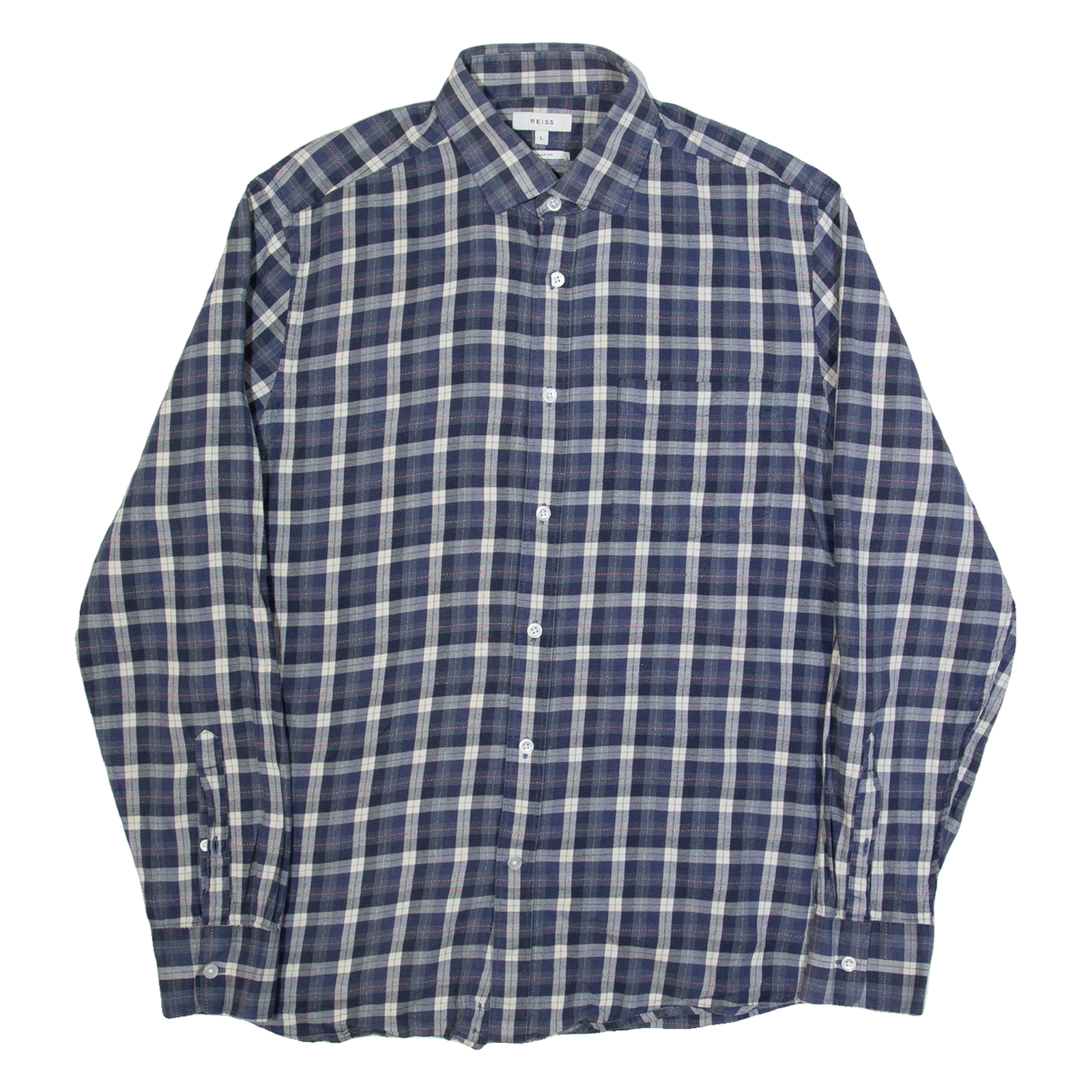 Buy REISS Princey Mens Shirt Blue Check Long Sleeve L Refurbished - $36.39 REISS Princey Mens Shirt Blue Check Long Sleeve L Refurbished - N/A refurbished available on Cerqular