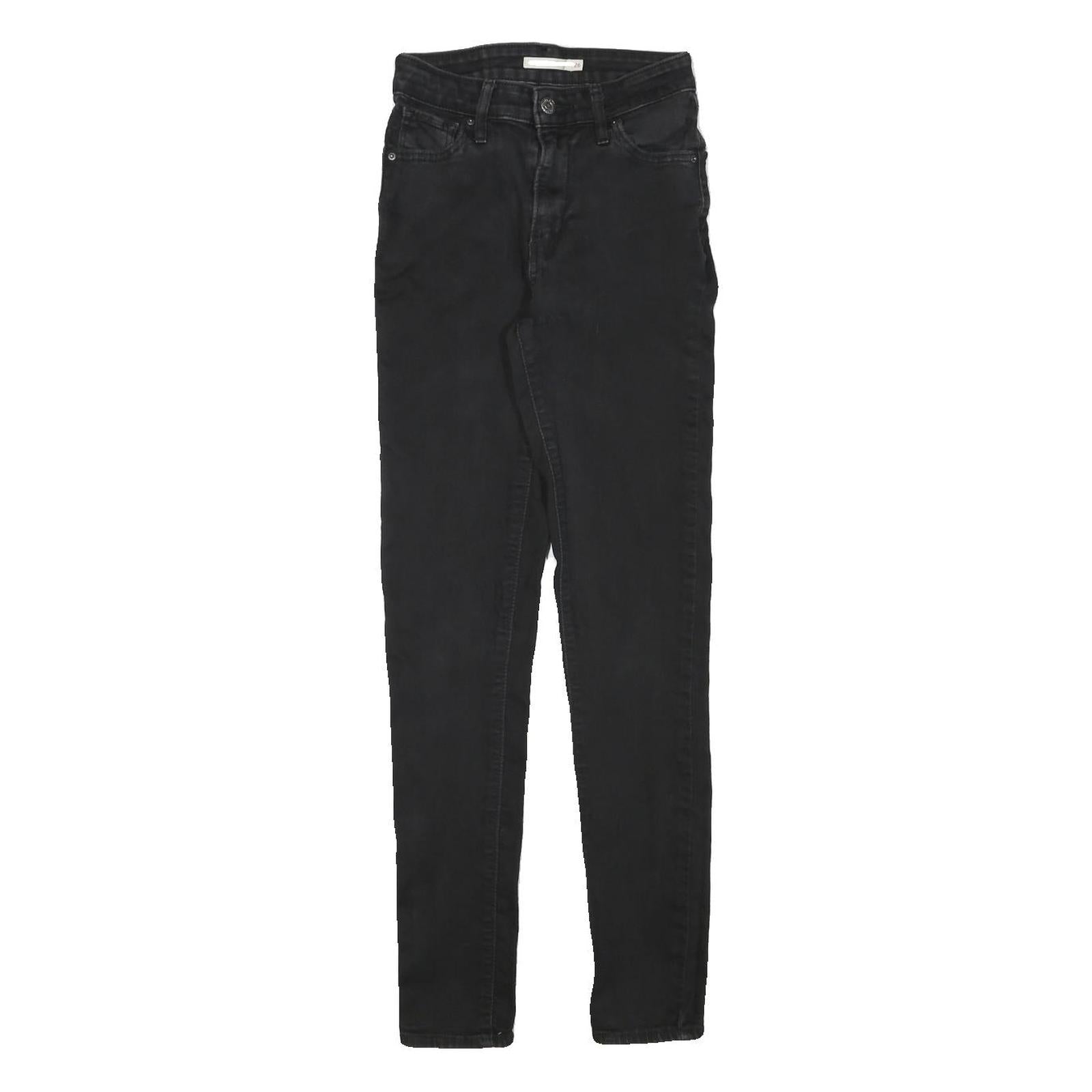 LEVI'S Womens Black Slim Skinny Denim Medium W22 L29 Jeans Cotton Blend Zip Refurbished - N/A refurbished available on Cerqular