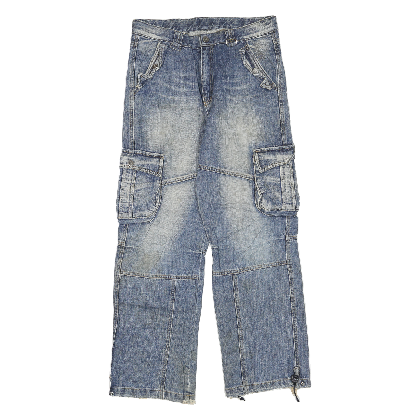 Womens Regular Fit Cargo Style Denim Blue Jeans W30 L27 Cotton Blend Zip Refurbished - N/A refurbished available on Cerqular