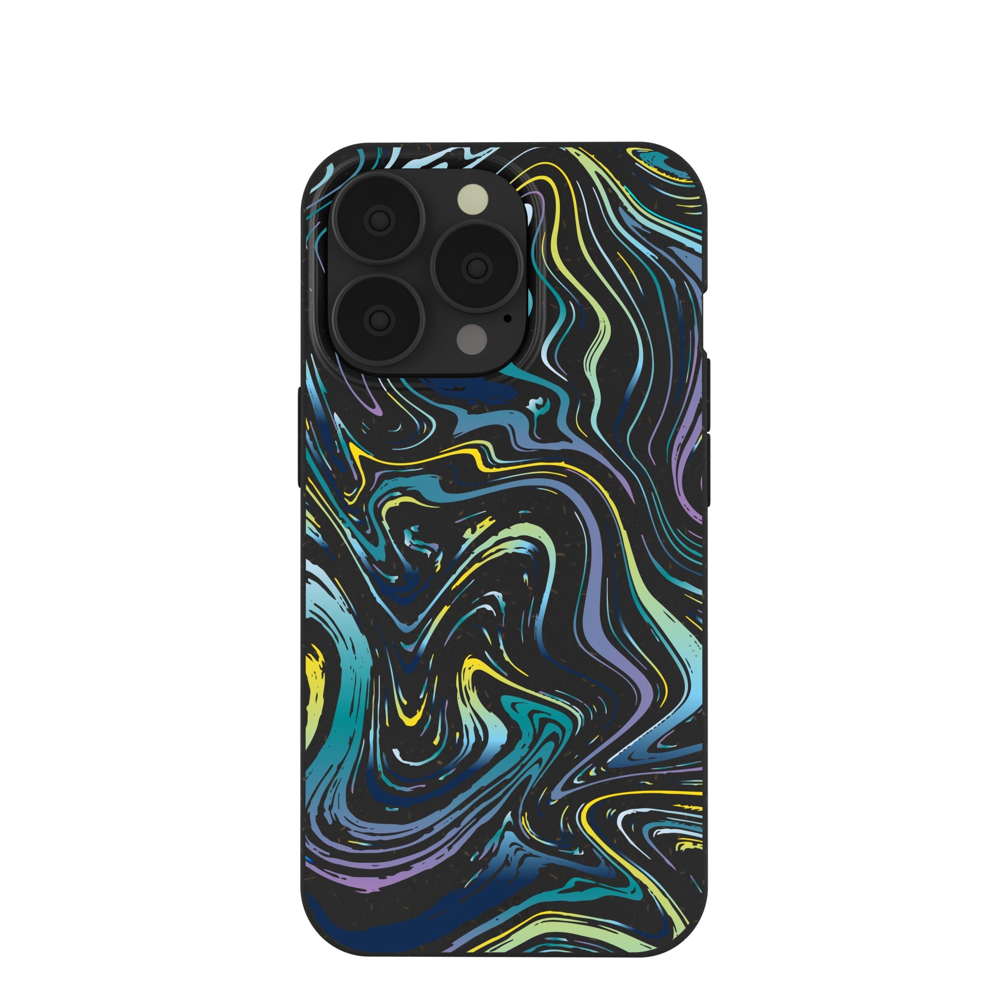 Black Space Waves iPhone 13 Pro Case Refurbished - Pela Case refurbished available on Cerqular