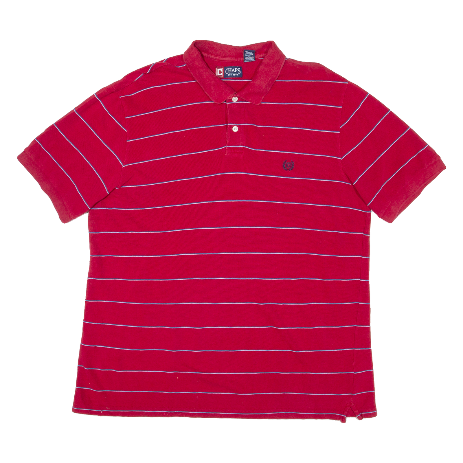 CHAPS Mens Polo Shirt Red Striped XL Refurbished - N/A refurbished available on Cerqular