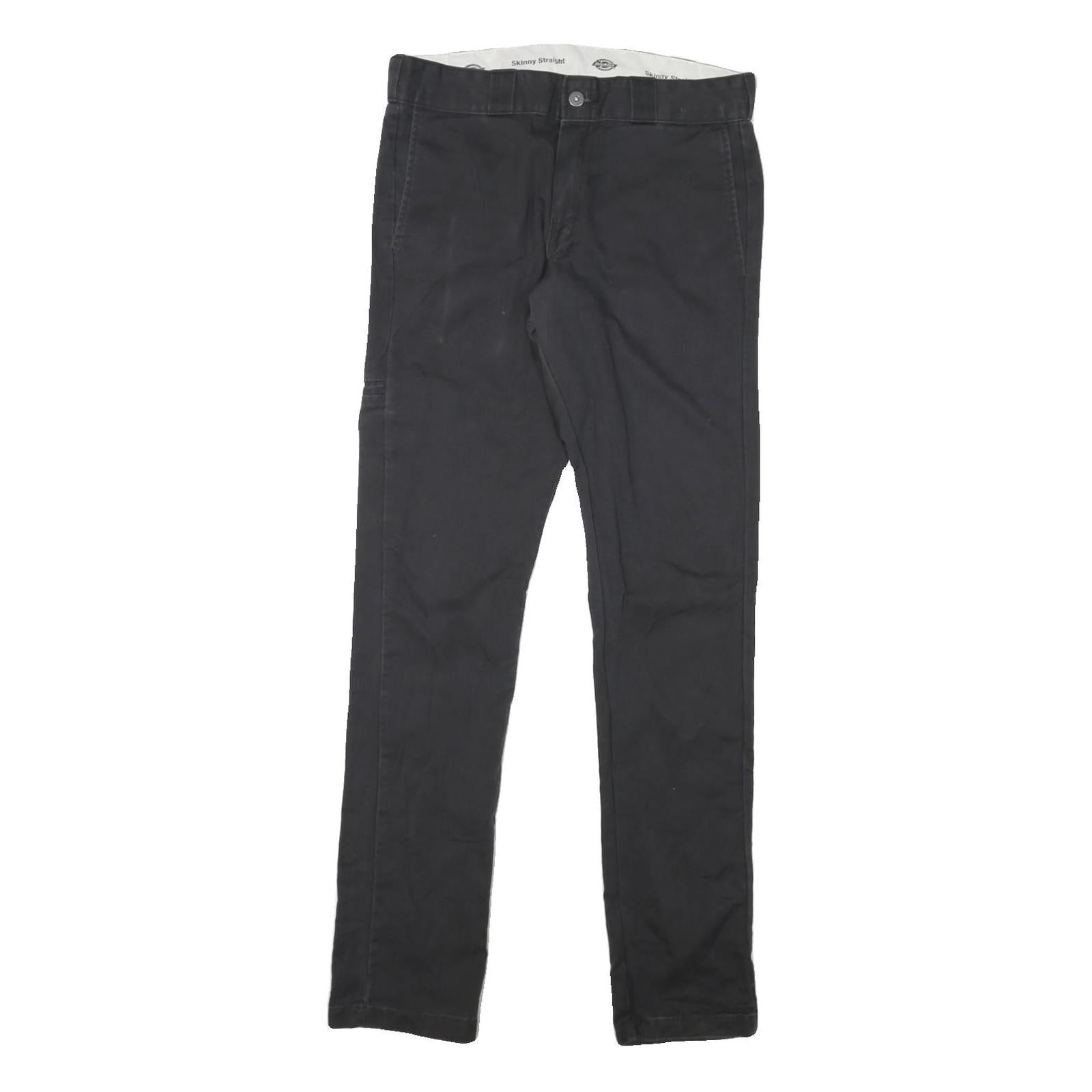 DICKIES Mens Cotton Blend Black Slim Skinny Trousers W32 L34 Workwear Casual Refurbished - N/A refurbished available on Cerqular