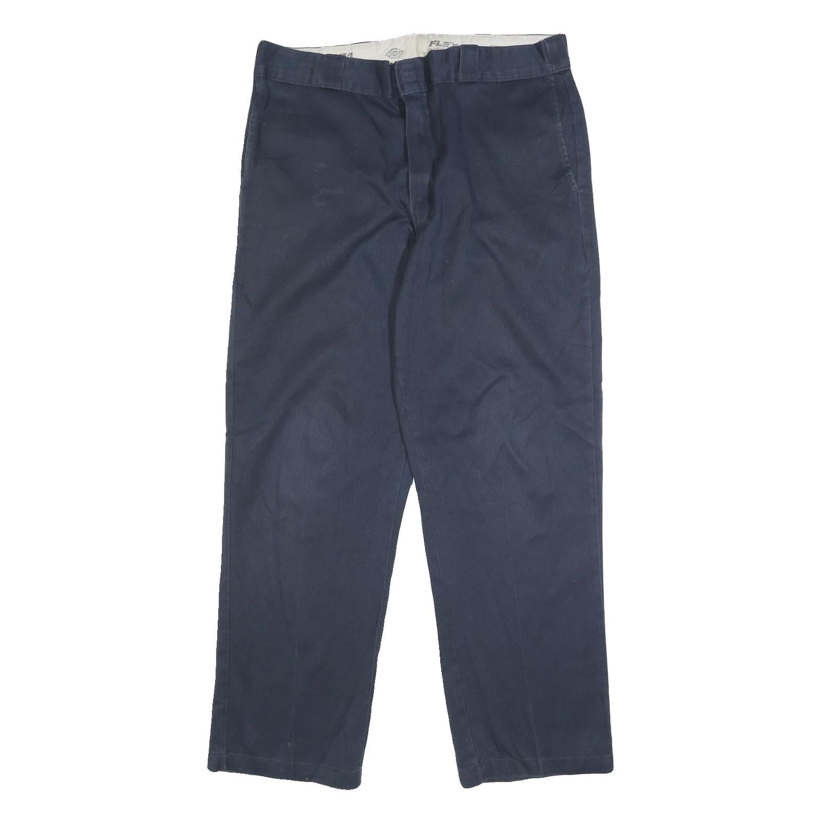 DICKIES Mens Regular Fit Navy Blue Cotton Blend Straight Leg Trousers W38 L29 Refurbished - N/A refurbished available on Cerqular