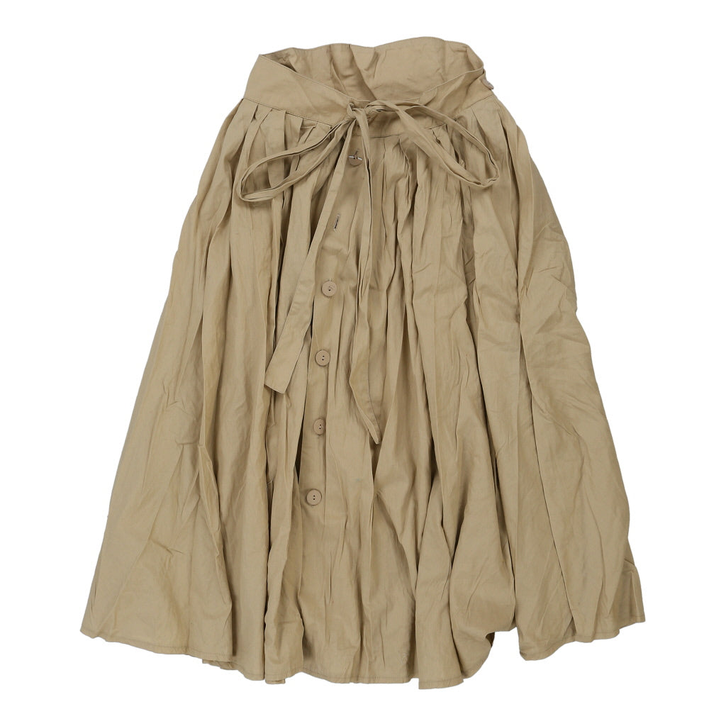 Adele H. Skirt - Medium Beige Cotton Refurbished - Thrifted (note: this is a term often used to describe second- refurbished available on Cerqular
