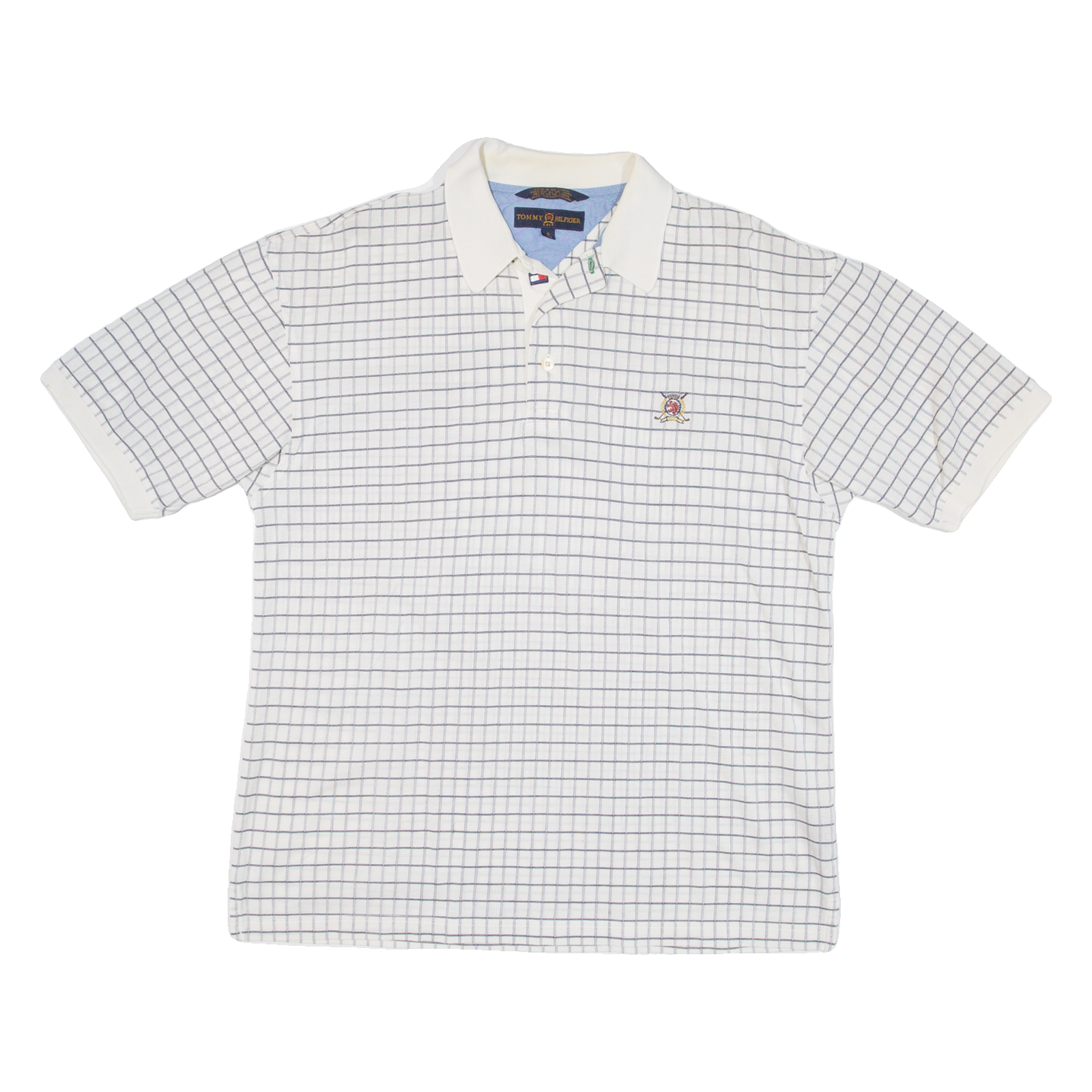 TOMMY HILFIGER Mens Polo Shirt Grey Check S Refurbished - N/A refurbished available on Cerqular