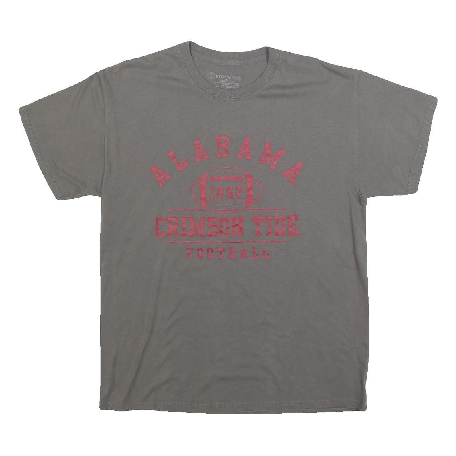 IMAGE ONE Womens Grey Alabama Crimson Tide T-Shirt L Short Sleeve Crew Neck Refurbished - N/A refurbished available on Cerqular