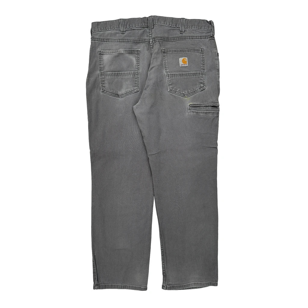Carhartt Double Knee Carpenter Trousers - 36W 30L Grey Cotton Refurbished - Thrifted (note: this is a term often used to describe second- refurbished available on Cerqular