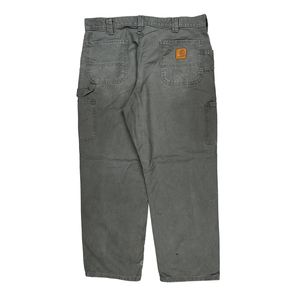 Carhartt Carpenter Trousers - 36W 30L Grey Cotton Refurbished - Thrifted (note: this is a term often used to describe second- refurbished available on Cerqular