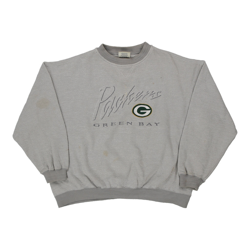 Green Bay Packers Lee Sport NFL Sweatshirt - XL Grey Cotton Blend | Size: x-large Refurbished - Thrifted (note: this is a term often used to describe second- refurbished available on Cerqular
