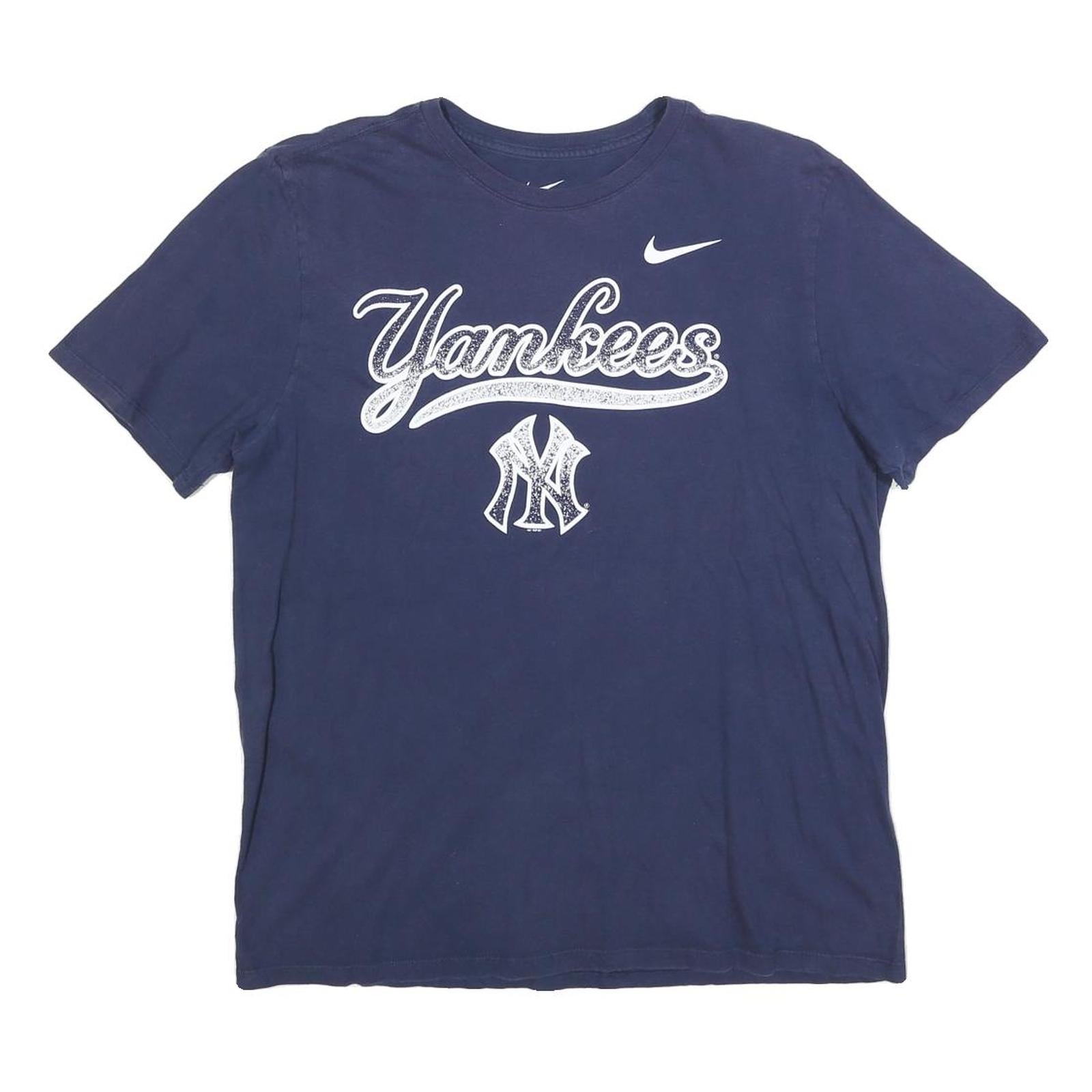 NIKE Mens Blue Yankees Graphic T-Shirt L Short Sleeve Crew Neck Sportswear Refurbished - N/A refurbished available on Cerqular
