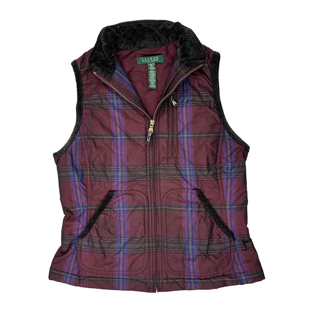 Ralph Lauren Checked Gilet - XS Multicoloured Polyester Refurbished - Thrifted (note: this is a term often used to describe second- refurbished available on Cerqular
