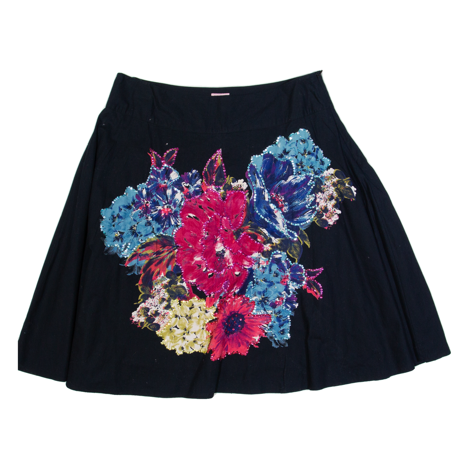 PHASE EIGHT Womens A-Line Skirt Black Knee Length Floral UK 14 Refurbished - N/A refurbished available on Cerqular