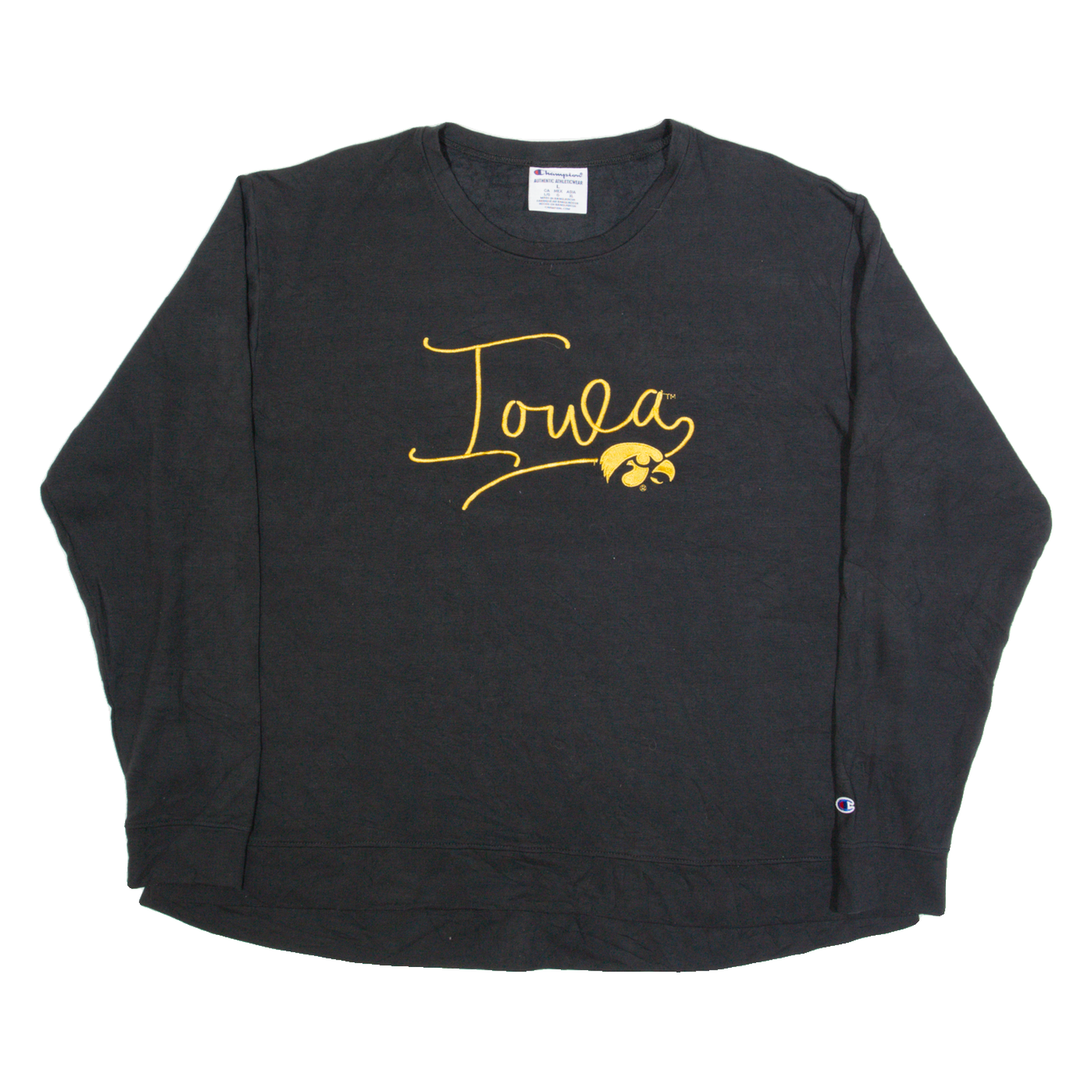 CHAMPION Iowa Hawkeyes Mens T-Shirt Black Long Sleeve USA L Refurbished - N/A refurbished available on Cerqular