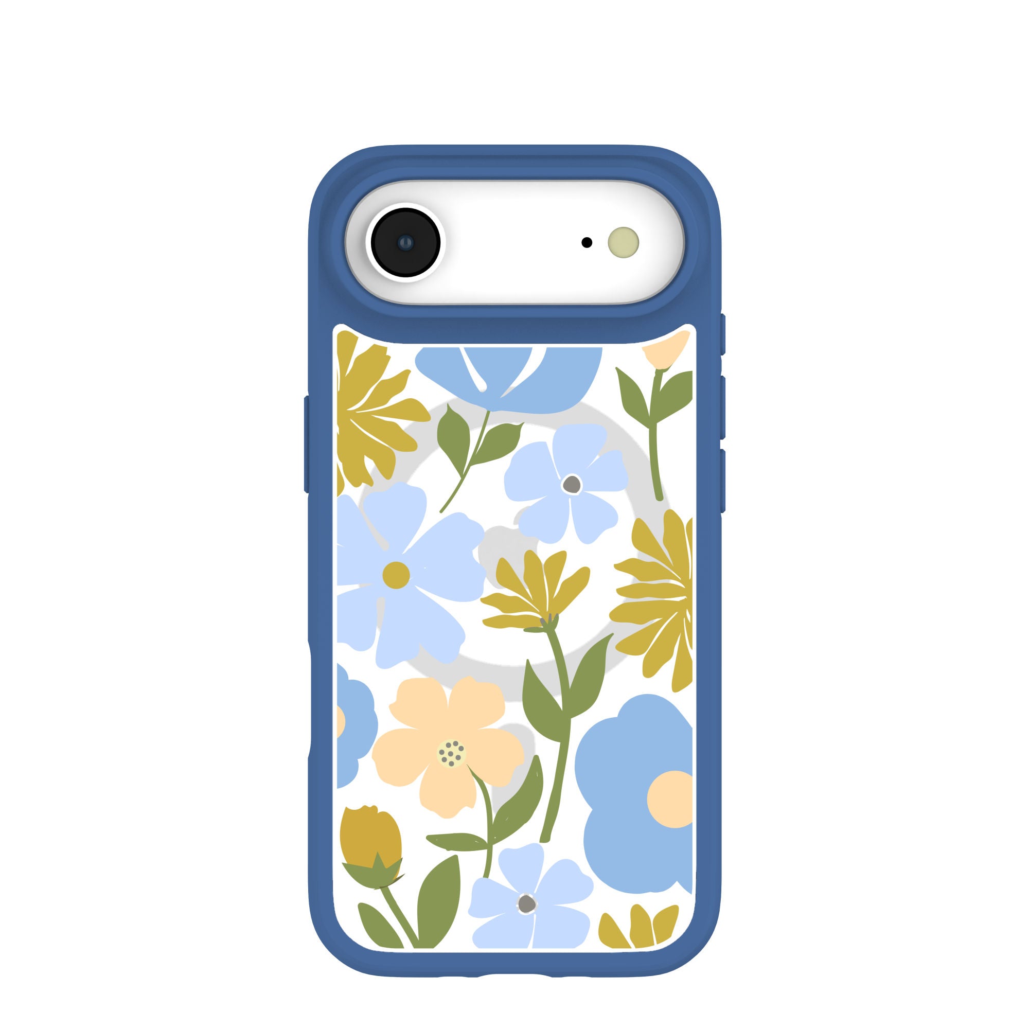 Clear Blossom Trail iPhone Air Case With True Blue Ridge (MagSafe included) Refurbished - Pela Case refurbished available on Cerqular