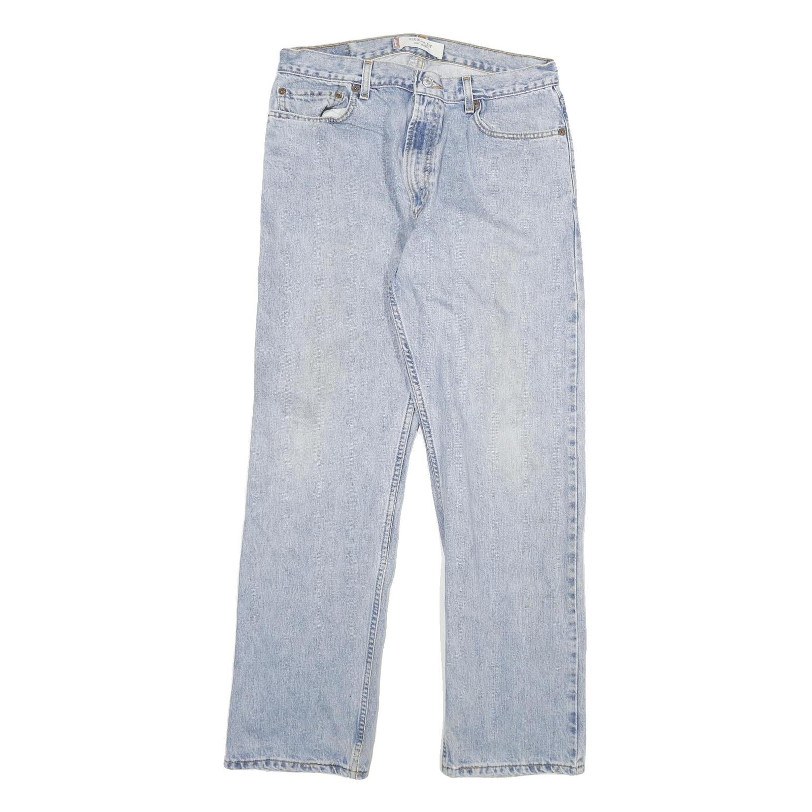 LEVI'S 505 Mens Jeans Blue Regular Straight Denim Medium W33 L32 Classic Fit Refurbished - N/A refurbished available on Cerqular