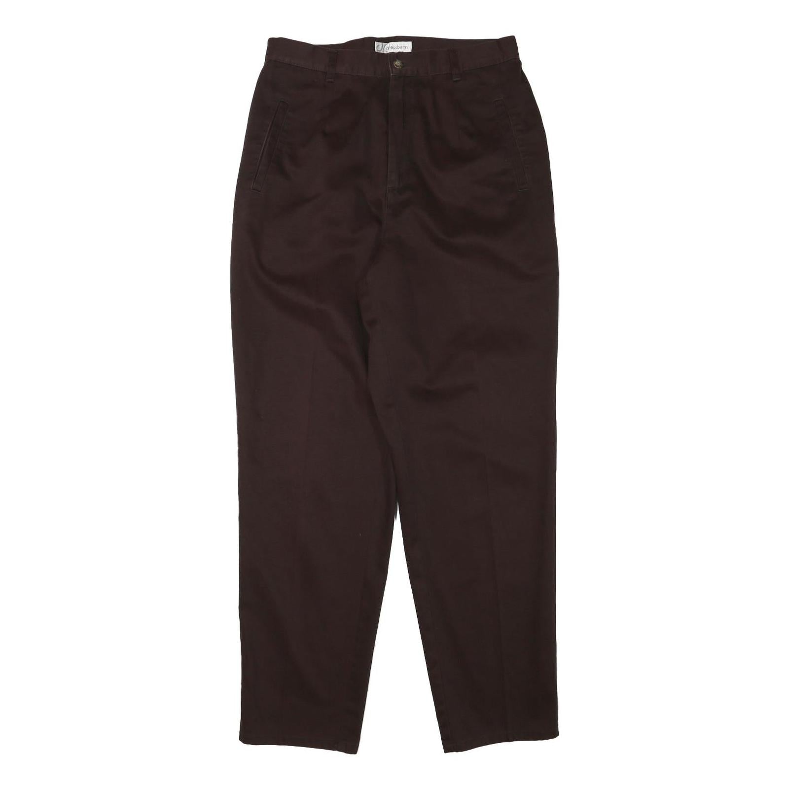 DRESSBARN Womens Cotton Blend Brown Relaxed Straight Trousers W30 L30 Formal Refurbished - N/A refurbished available on Cerqular