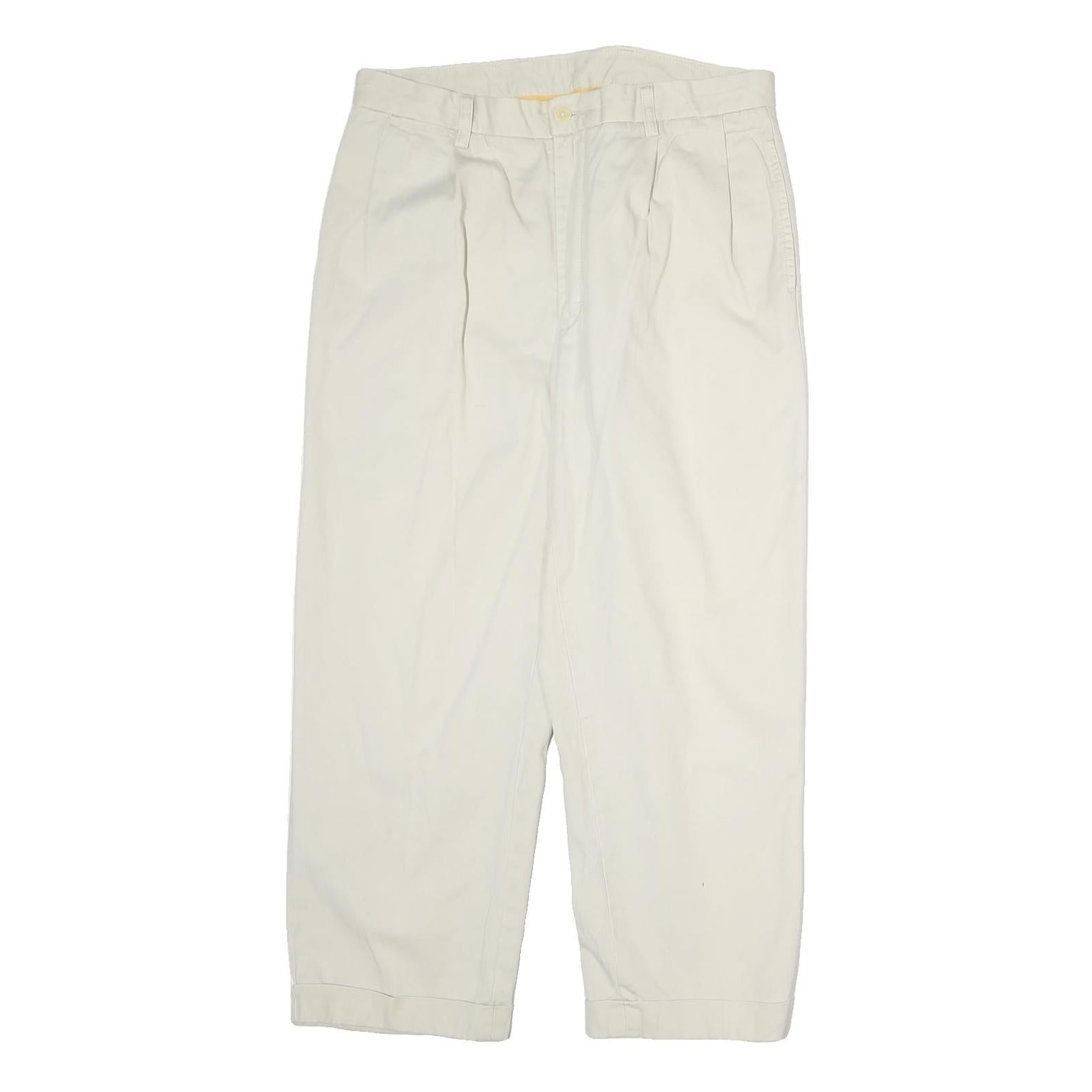 NAUTICA Mens Cotton White Regular Leg Trousers W34 L30 Casual Classic Zip Refurbished - N/A refurbished available on Cerqular