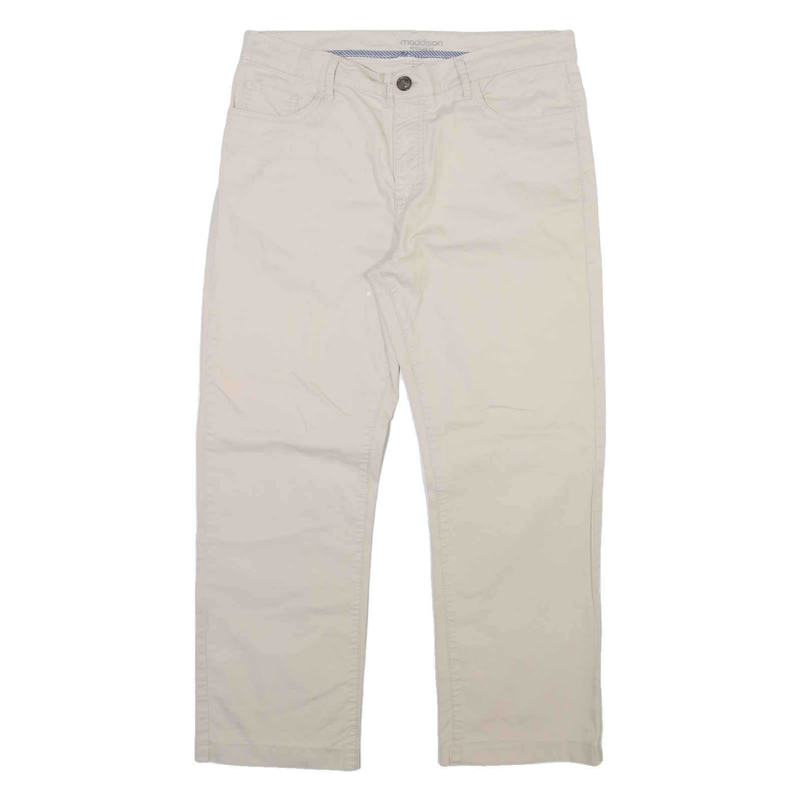 MADDISON Mens Trousers Beige Regular Straight W34 L27 Refurbished - N/A refurbished available on Cerqular