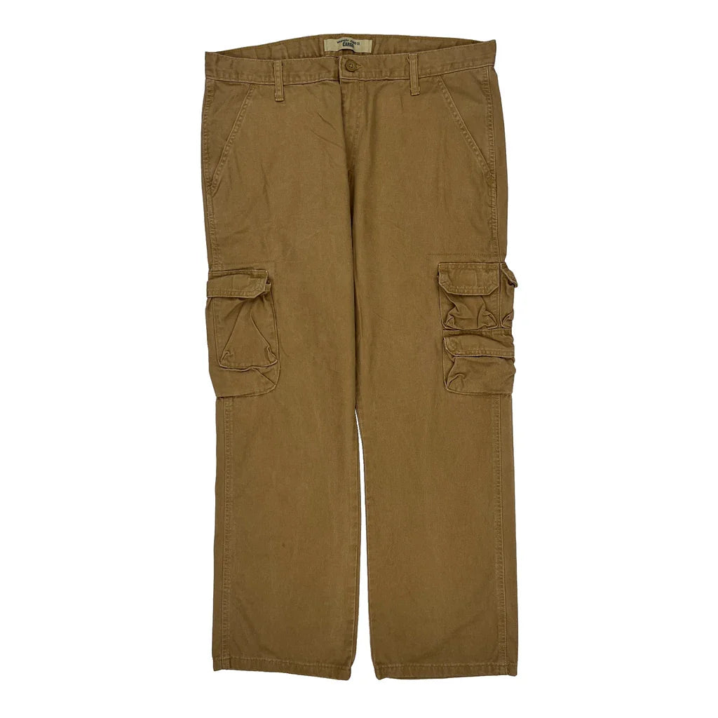 Wrangler Cargo Trousers - 37W 30L Brown Cotton Refurbished - Thrifted (note: this is a term often used to describe second- refurbished available on Cerqular