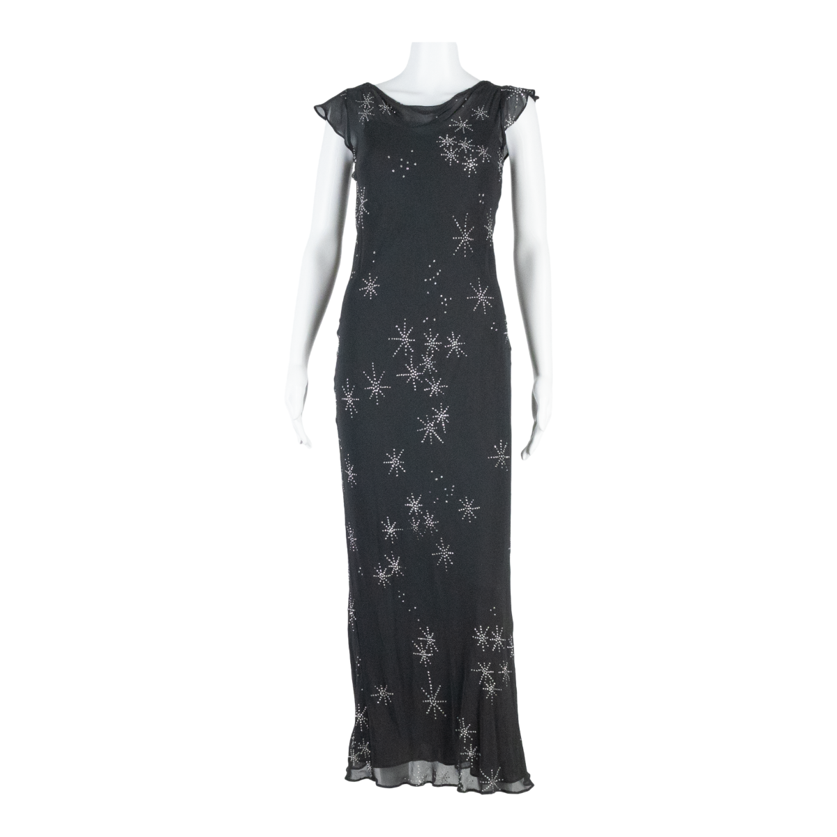 WHISTLES Star Design Womens Maxi Dress Grey Viscose Sleeveless Long UK 8 Refurbished - N/A refurbished available on Cerqular