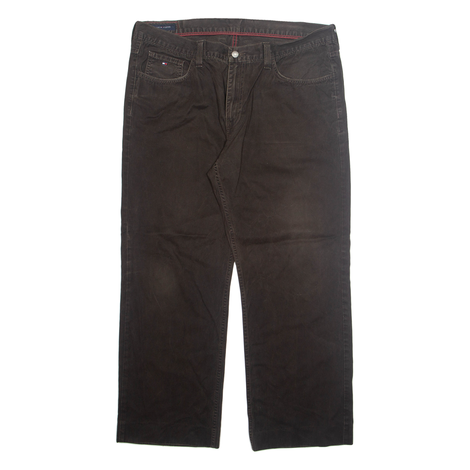 TOMMY HILFIGER Mens Trousers Brown Regular Straight W40 L29 Refurbished - N/A refurbished available on Cerqular