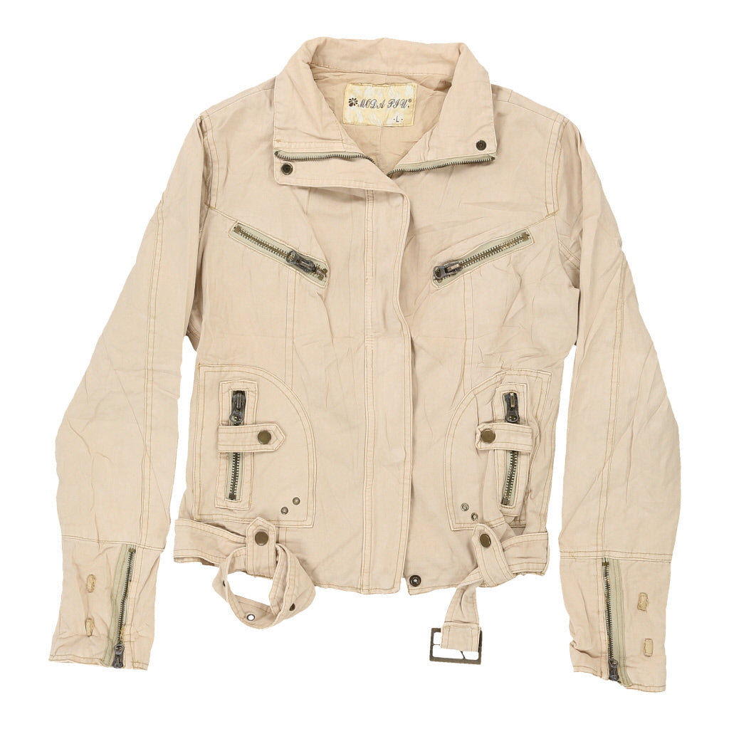 Unbranded Jacket - Large Beige Cotton Refurbished - Thrifted (note: this is a term often used to describe second- refurbished available on Cerqular