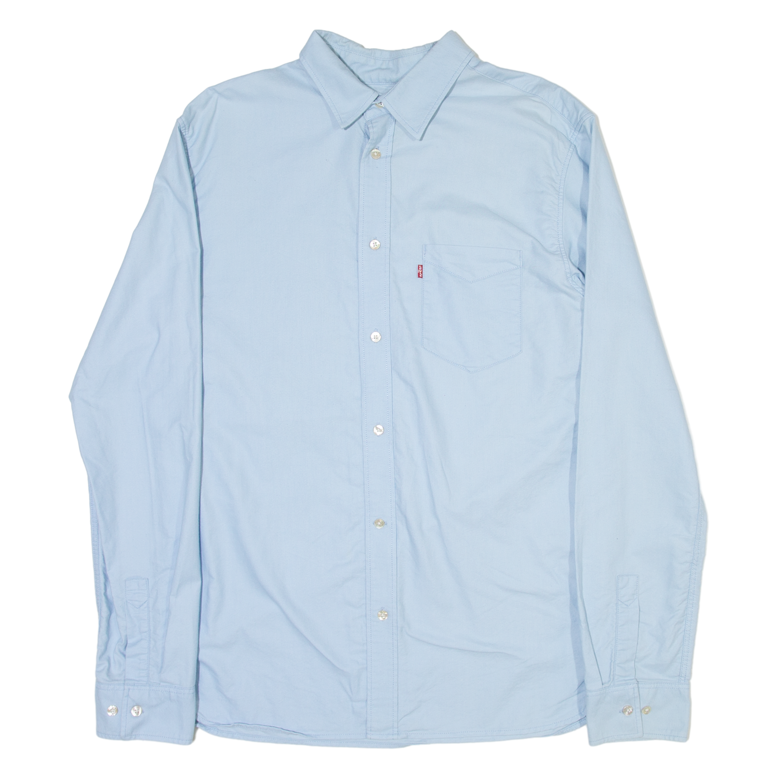 LEVI'S Slim Fit Mens Plain Shirt Blue Long Sleeve S Refurbished - N/A refurbished available on Cerqular