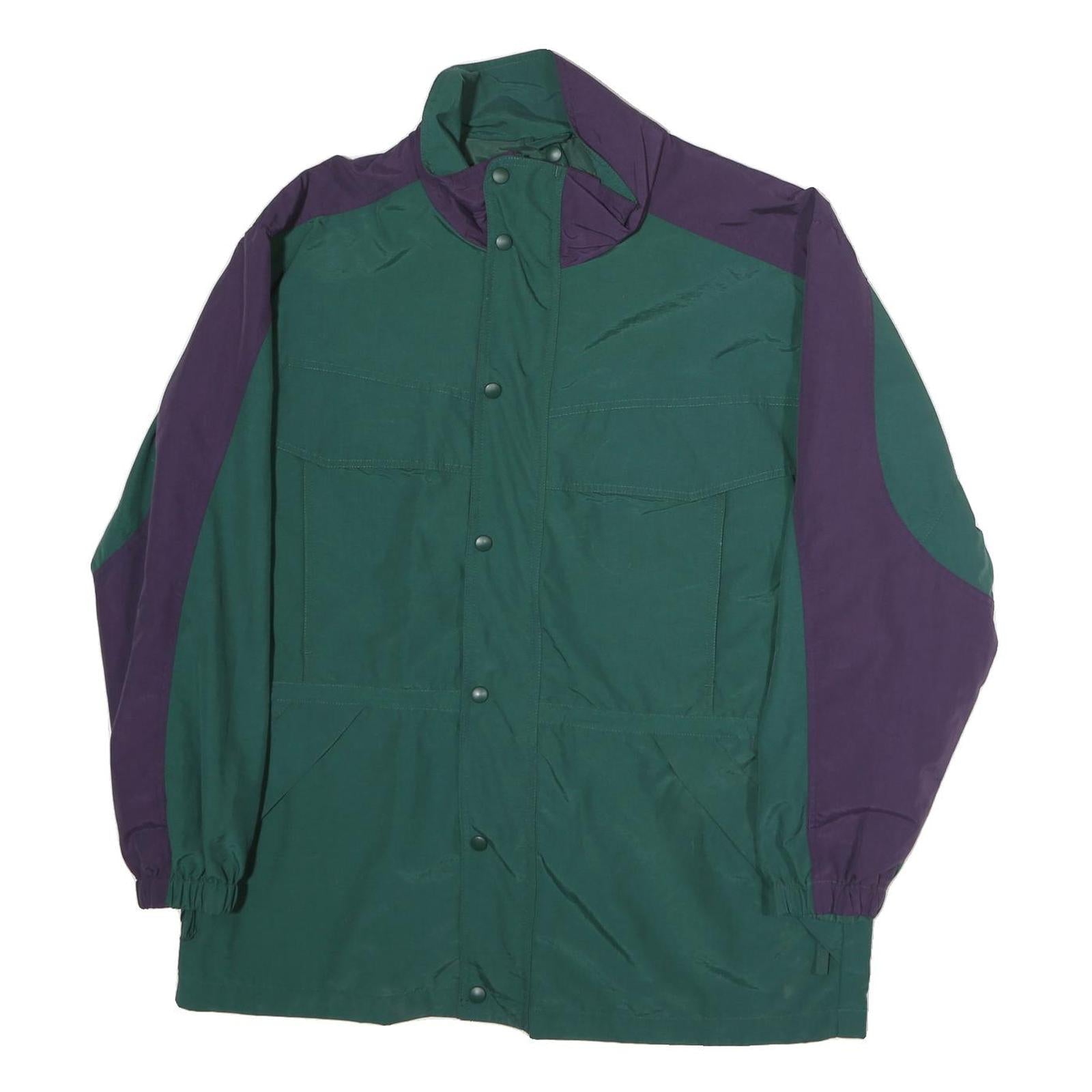 LOVING Mens Green & Purple Jacket M Polyester Zip Outdoor Casual Refurbished - N/A refurbished available on Cerqular