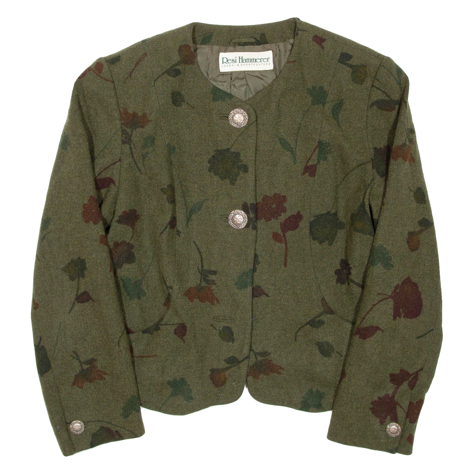 RESI HAMMERER Womens Blazer Coat Green Floral M Refurbished - N/A refurbished available on Cerqular