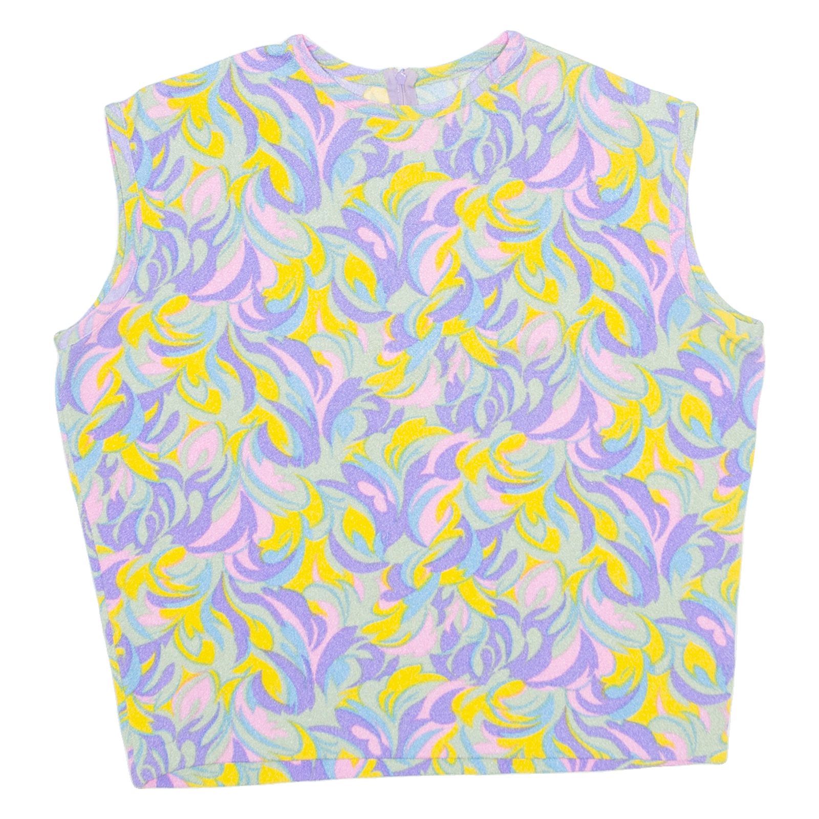 Womens Printed Top Purple Sleeveless Crazy Pattern M Refurbished - N/A refurbished available on Cerqular