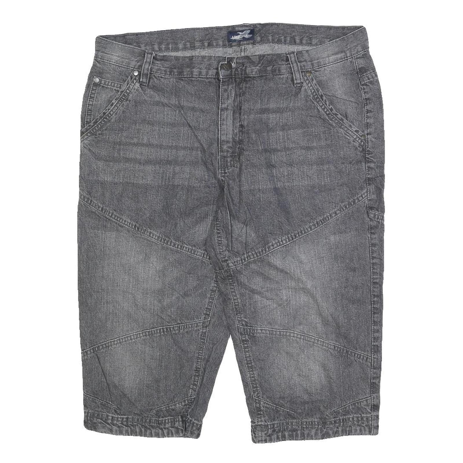 ARIZONA JEAN COMPANY Mens Grey Casual Denim Shorts XL W38 Relaxed Fit Reflective Refurbished - N/A refurbished available on Cerqular