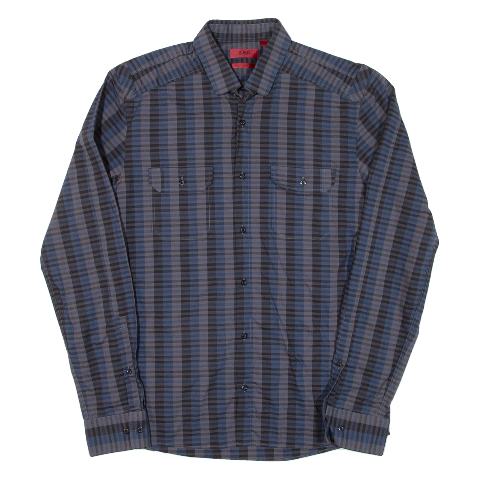 Buy HUGO BOSS Slim Fit Mens Shirt Blue Check Long Sleeve M Refurbished - $31.19 HUGO BOSS Slim Fit Mens Shirt Blue Check Long Sleeve M Refurbished - N/A refurbished available on Cerqular