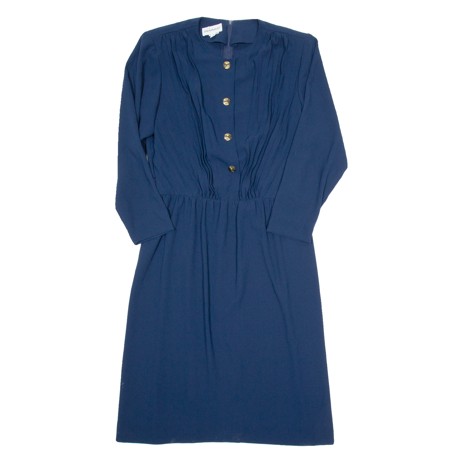 TANNER Womens A-Line Dress Blue Long Sleeve Midi UK 14 Refurbished - N/A refurbished available on Cerqular
