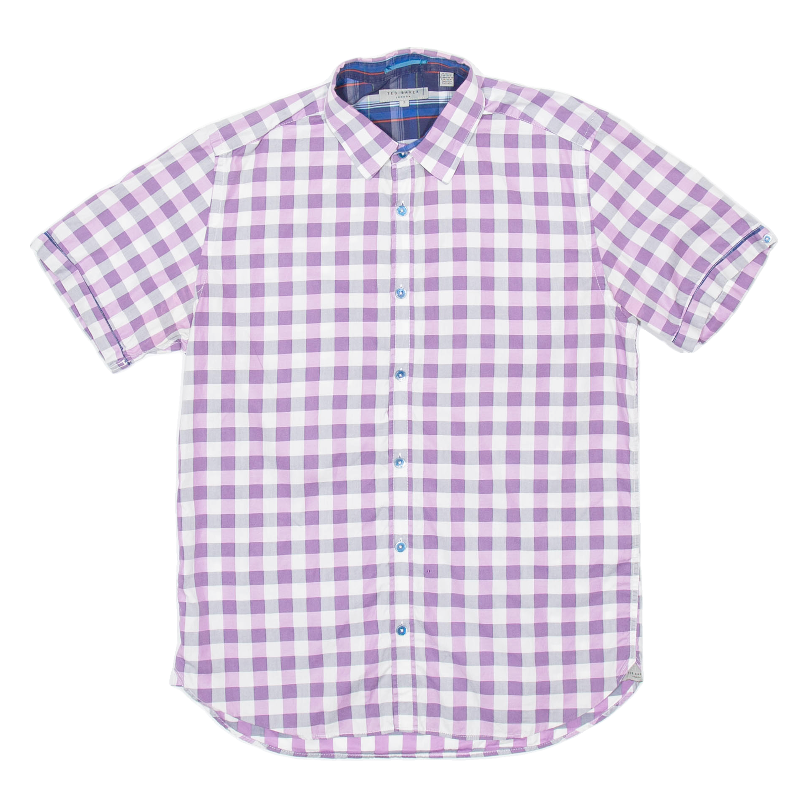 TED BAKER Mens Shirt Purple Check S Refurbished - N/A refurbished available on Cerqular