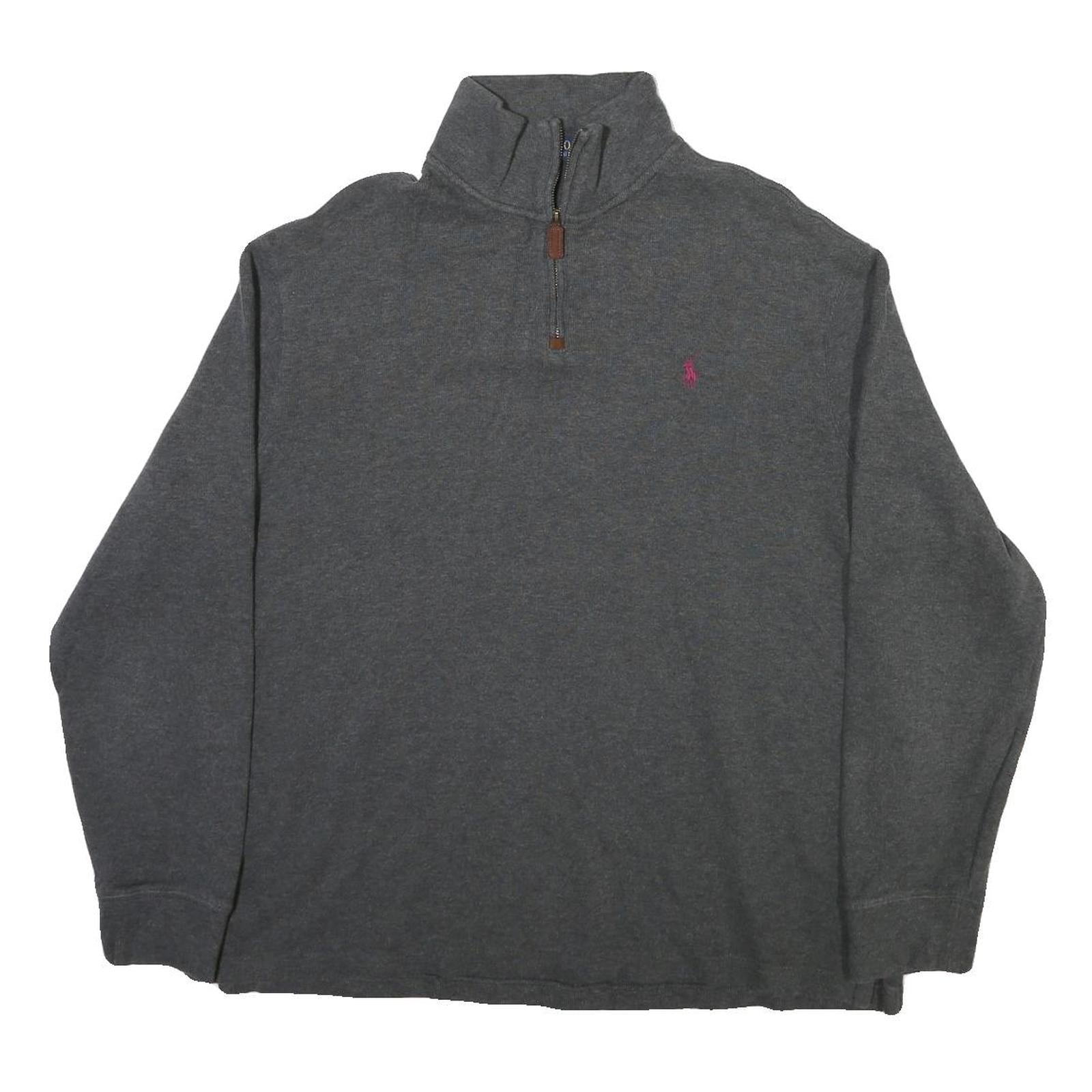 POLO RALPH LAUREN Mens Grey Patterned Pullover Half Zip Basic Knit Jumper XL Refurbished - N/A refurbished available on Cerqular